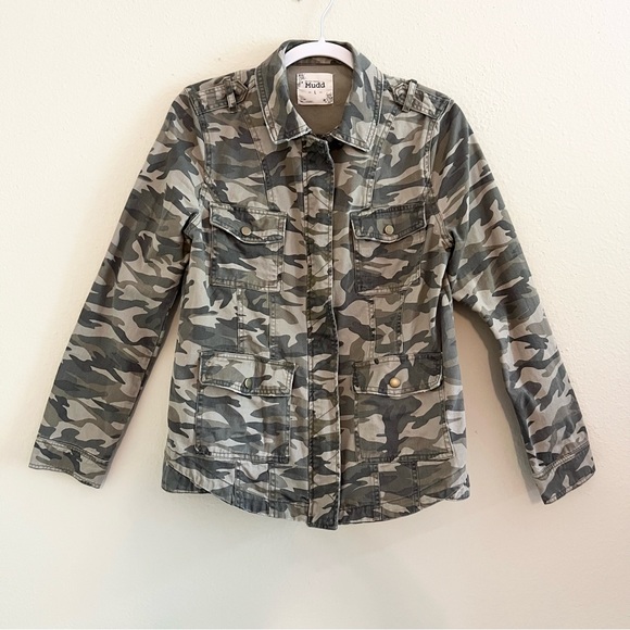 Mudd Camo Trucker Jacket Cotton Zipper Button Size L - Picture 1 of 10